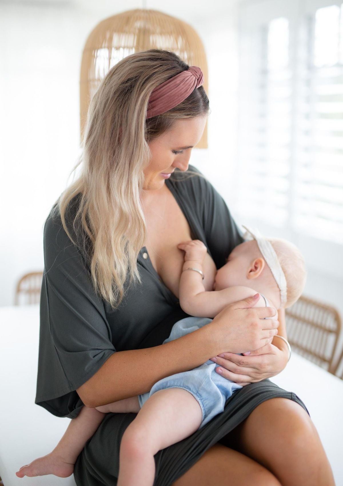 The Comfort Mama dresses for pregnancy, labour, breastfeeding and beyond. Frankie Khaki Bamboo.